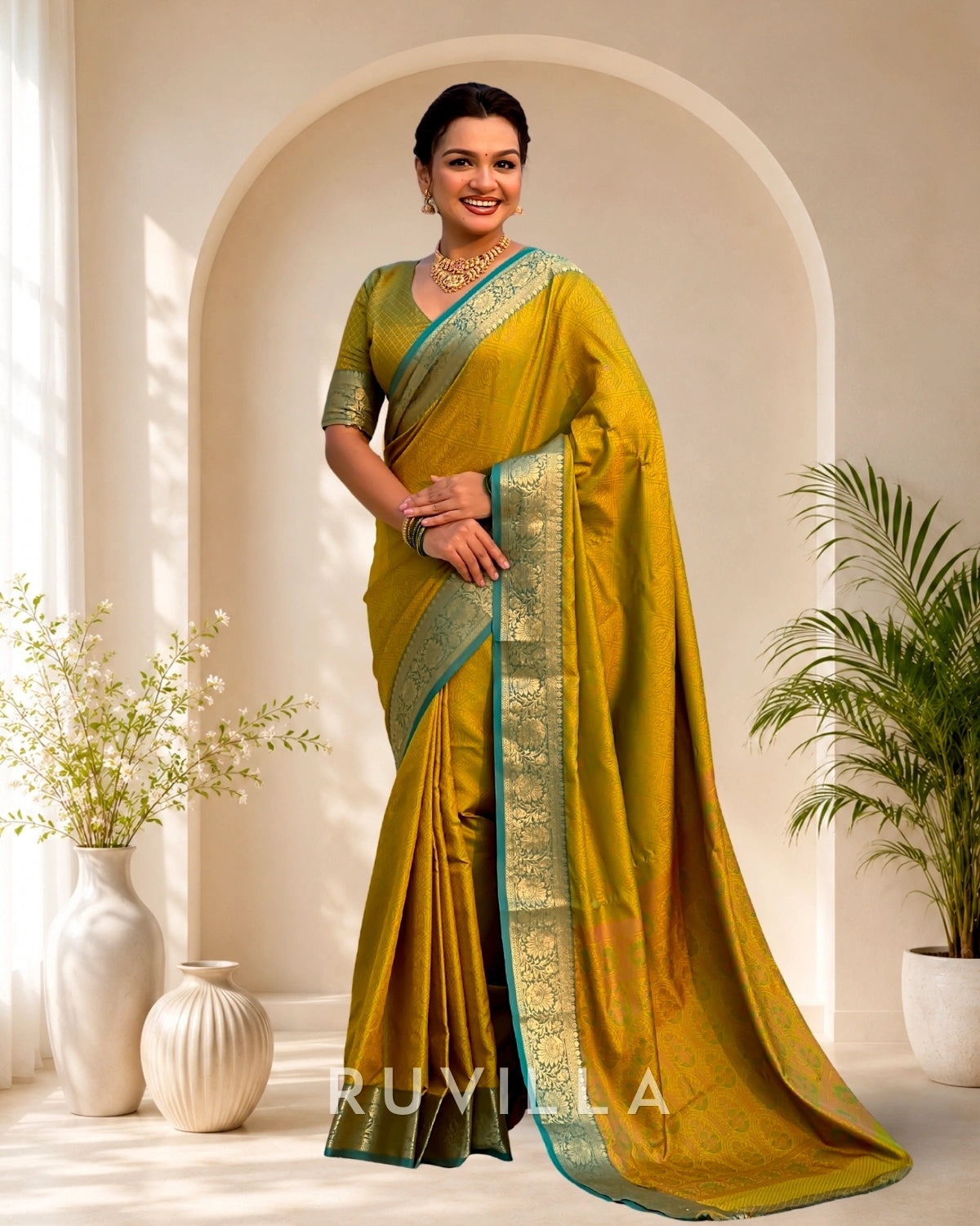 Mehendi Green Soft Patola Silk Saree with Bandhani Weaves & Rich Zari Border