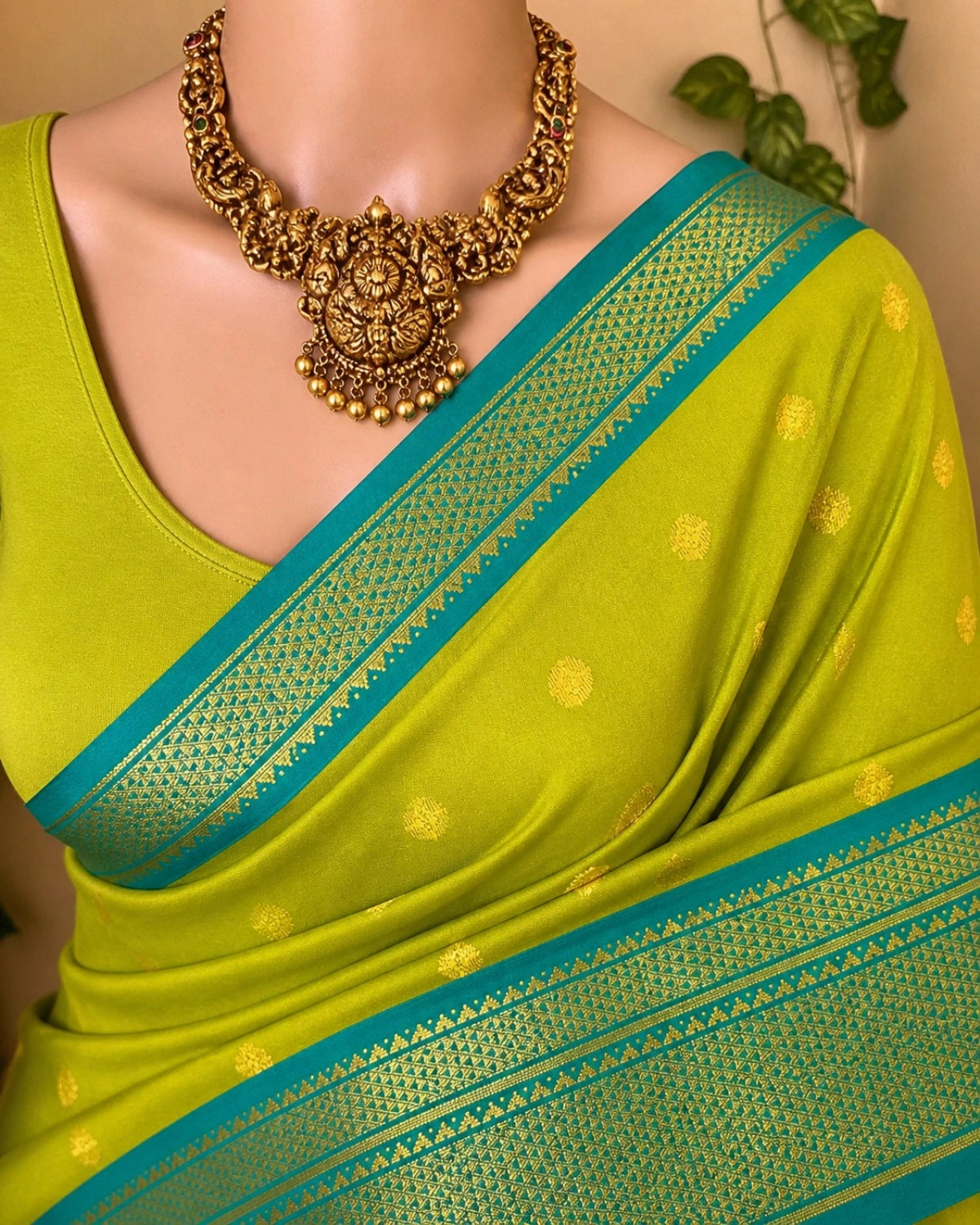 Two Tone Border Silk Cotton Saree.
