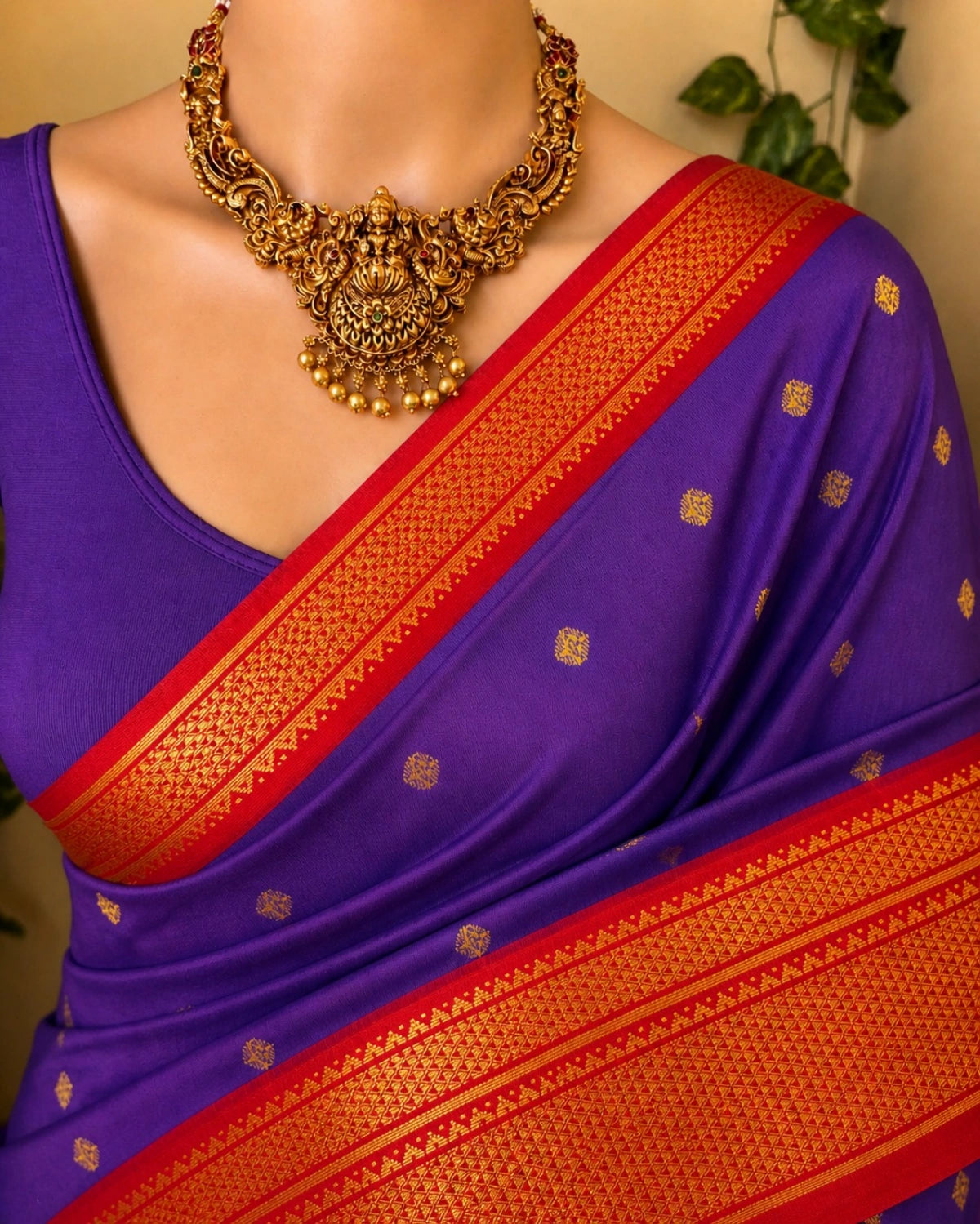 Two Tone Border Silk Cotton Saree.