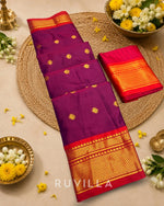 Two Tone Border Silk Cotton Saree.