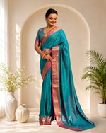 Royal Blue Soft Patola Silk Saree with Bandhani Weaves & Rich Zari Border