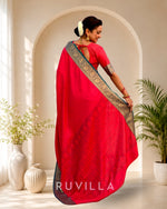 Light Pink Soft Patola Silk Saree with Bandhani Weaves & Rich Zari Border
