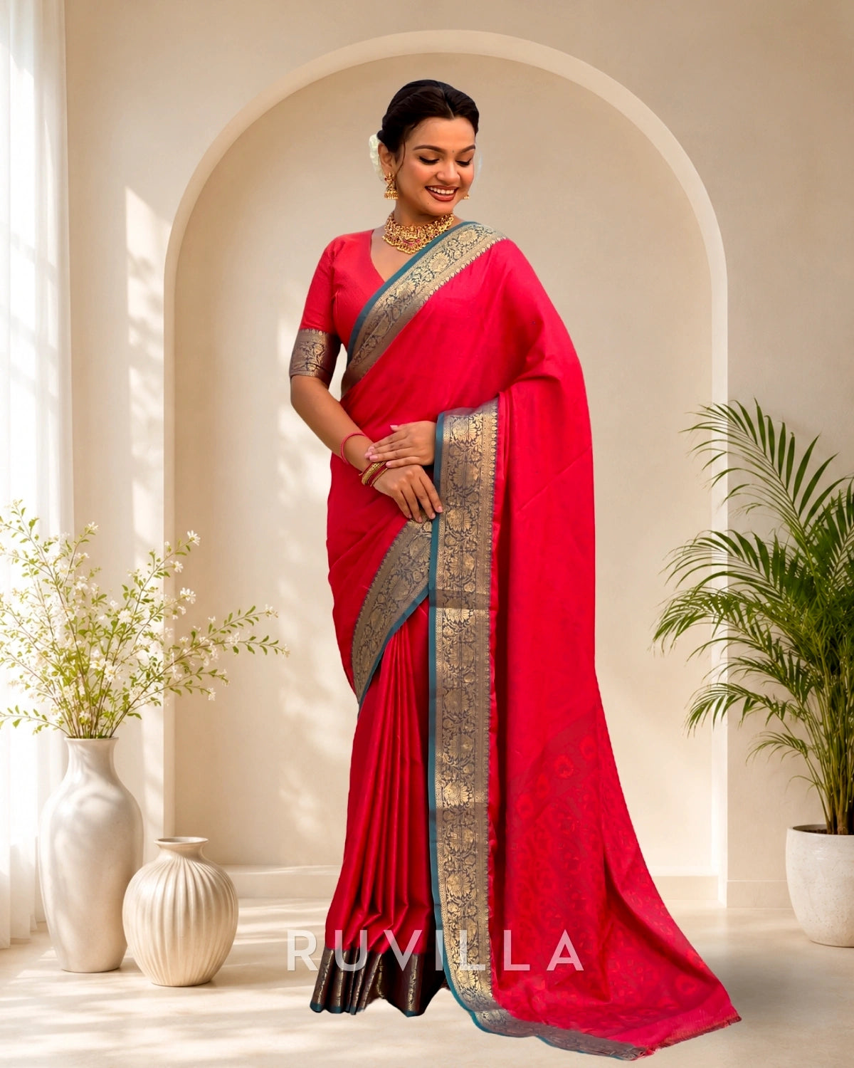 Light Pink Soft Patola Silk Saree with Bandhani Weaves & Rich Zari Border