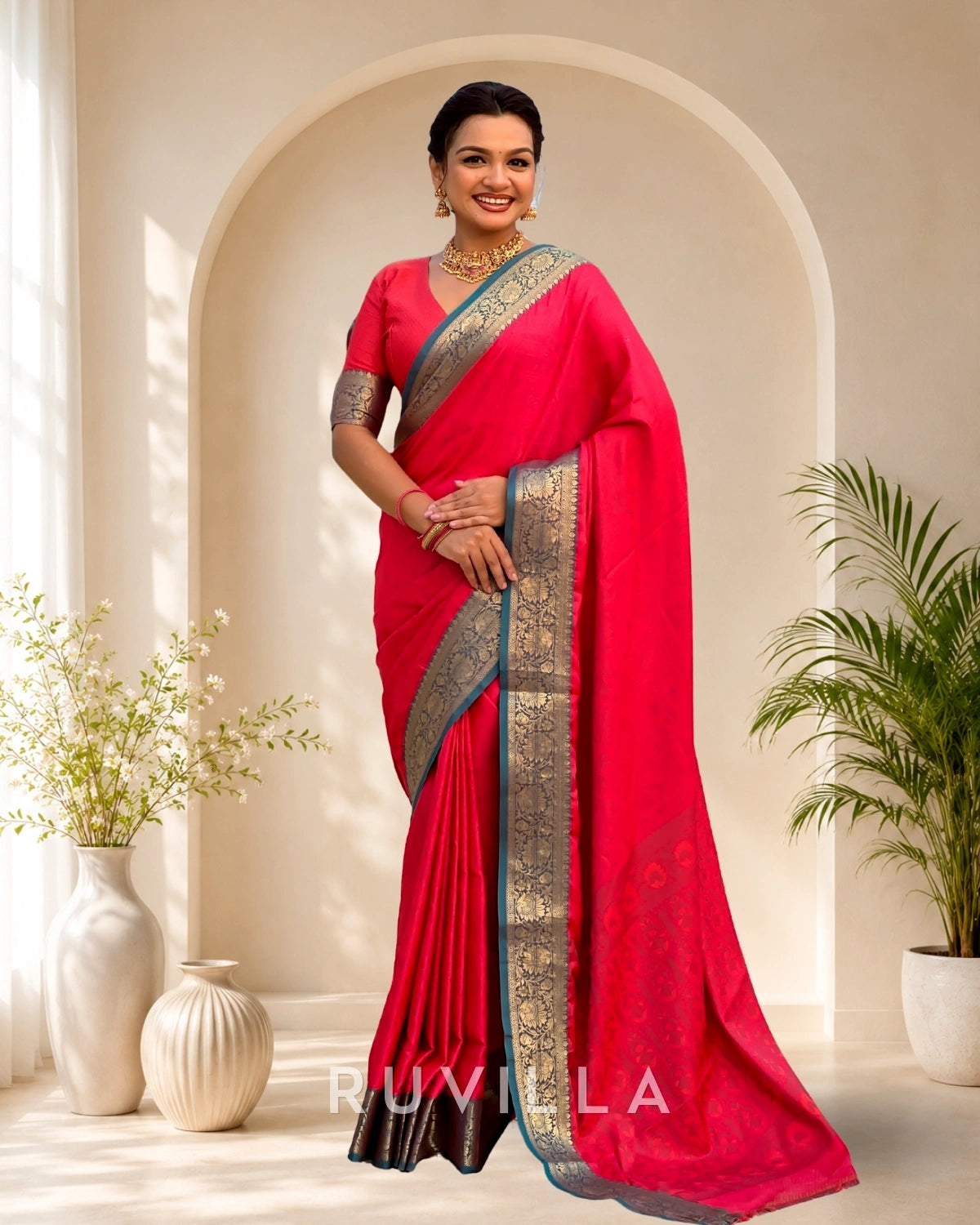 Light Pink Soft Patola Silk Saree with Bandhani Weaves & Rich Zari Border