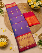 Two Tone Border Silk Cotton Saree.