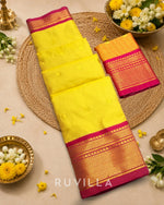 Two Tone Border Silk Cotton Saree.