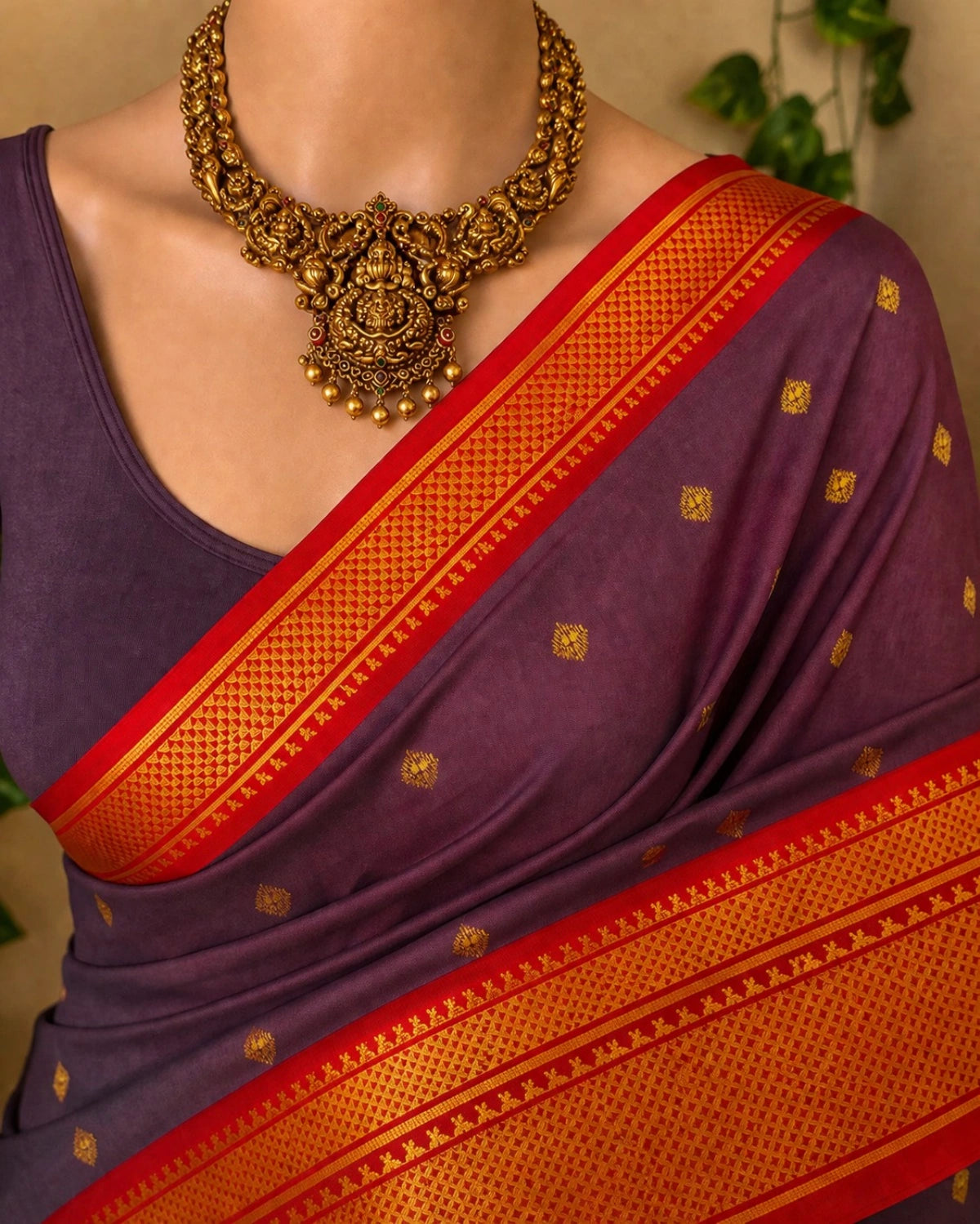 Two Tone Border Silk Cotton Saree.