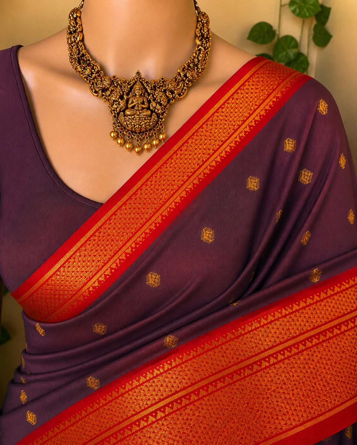 Two Tone Border Silk Cotton Saree.