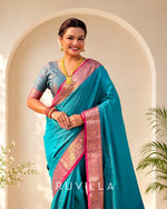 Royal Blue Soft Patola Silk Saree with Bandhani Weaves & Rich Zari Border