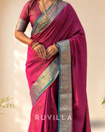 Dark Pink Soft Patola Silk Saree with Bandhani Weaves & Rich Zari Border