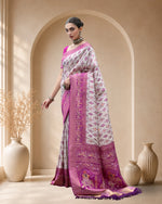 Premium Banarasi Silk Patola Saree with Meena & Zari Weaving Rich Pallu